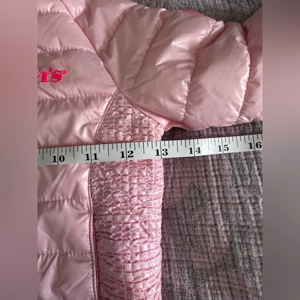 NWT LEVI'S GIRLS PINK HOODED PUFFER JACKET